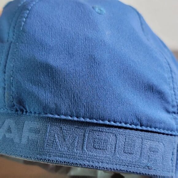 Under Armour Heat Gear Fitted Hat Cap Blue Gray Size Medium Large Elastic - Picture 9 of 11